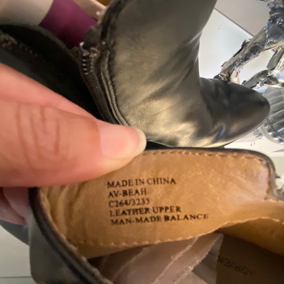 Adrienne Vittadini Shoes  Black Leather Ankle Boot - Picture 10 of 14